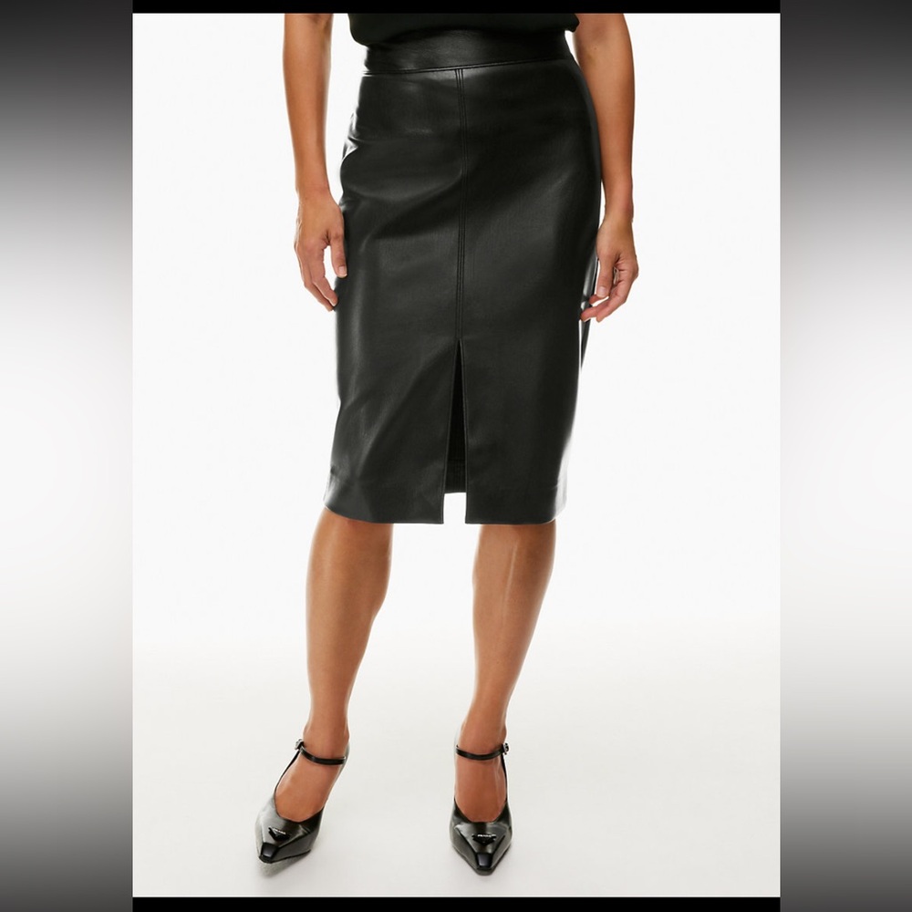 Aritzia Babaton vegan leather midi skirt